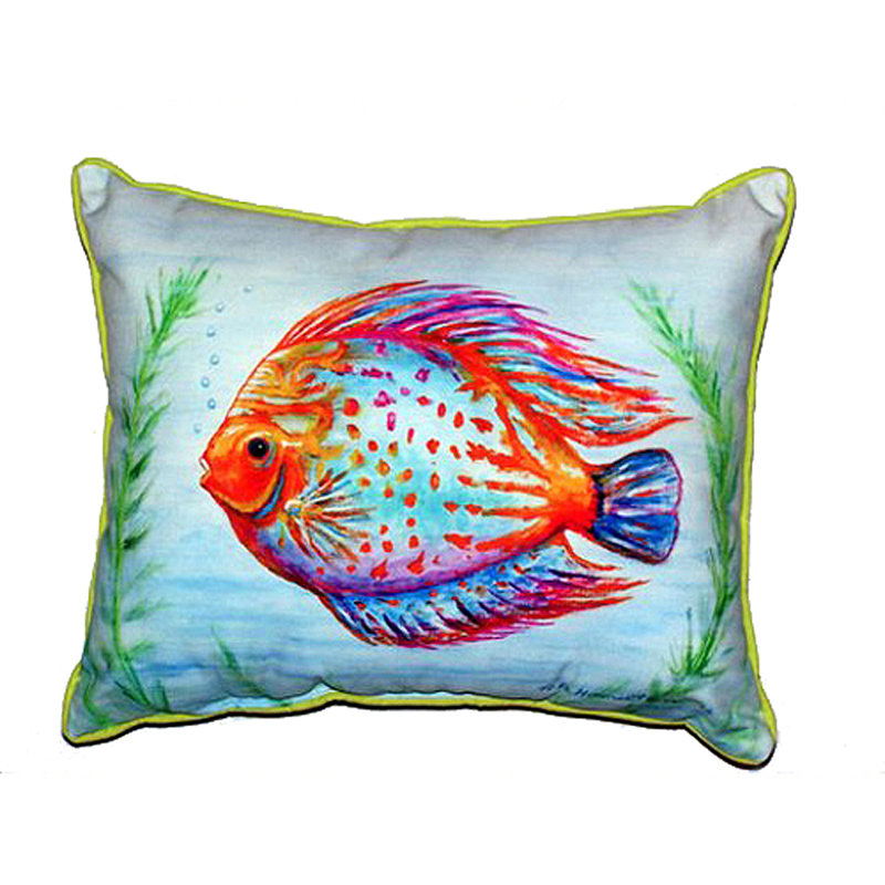 Betsy Drake Interiors Fish Indoor/Outdoor Lumbar Pillow & Reviews Wayfair